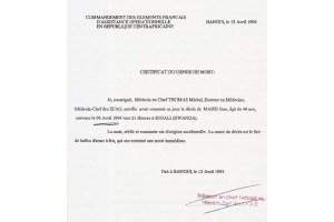 Certificat du genre de mort de Jean Maïer
